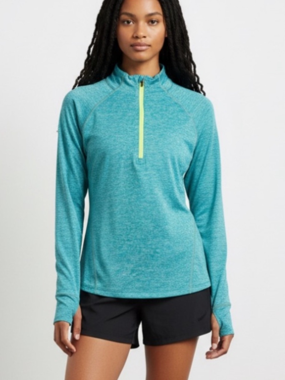 Tangerine Women’s Teal Quarter-Zip Lightweight Performance Top size XL